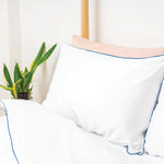Navy bamboo pillowcase and sheet