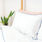 Navy bamboo pillowcase and sheet