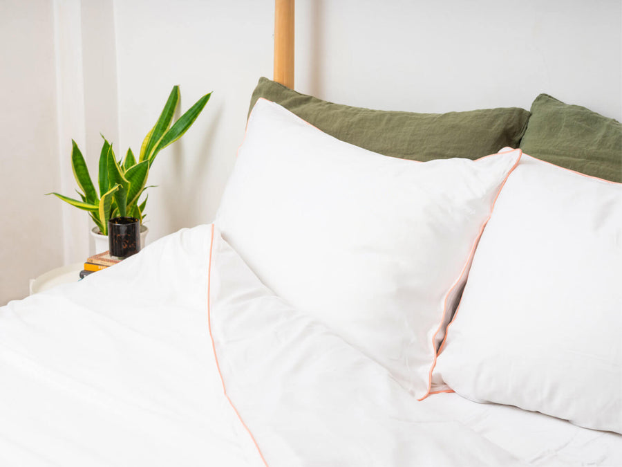 peach bamboo bedding and pillowcases